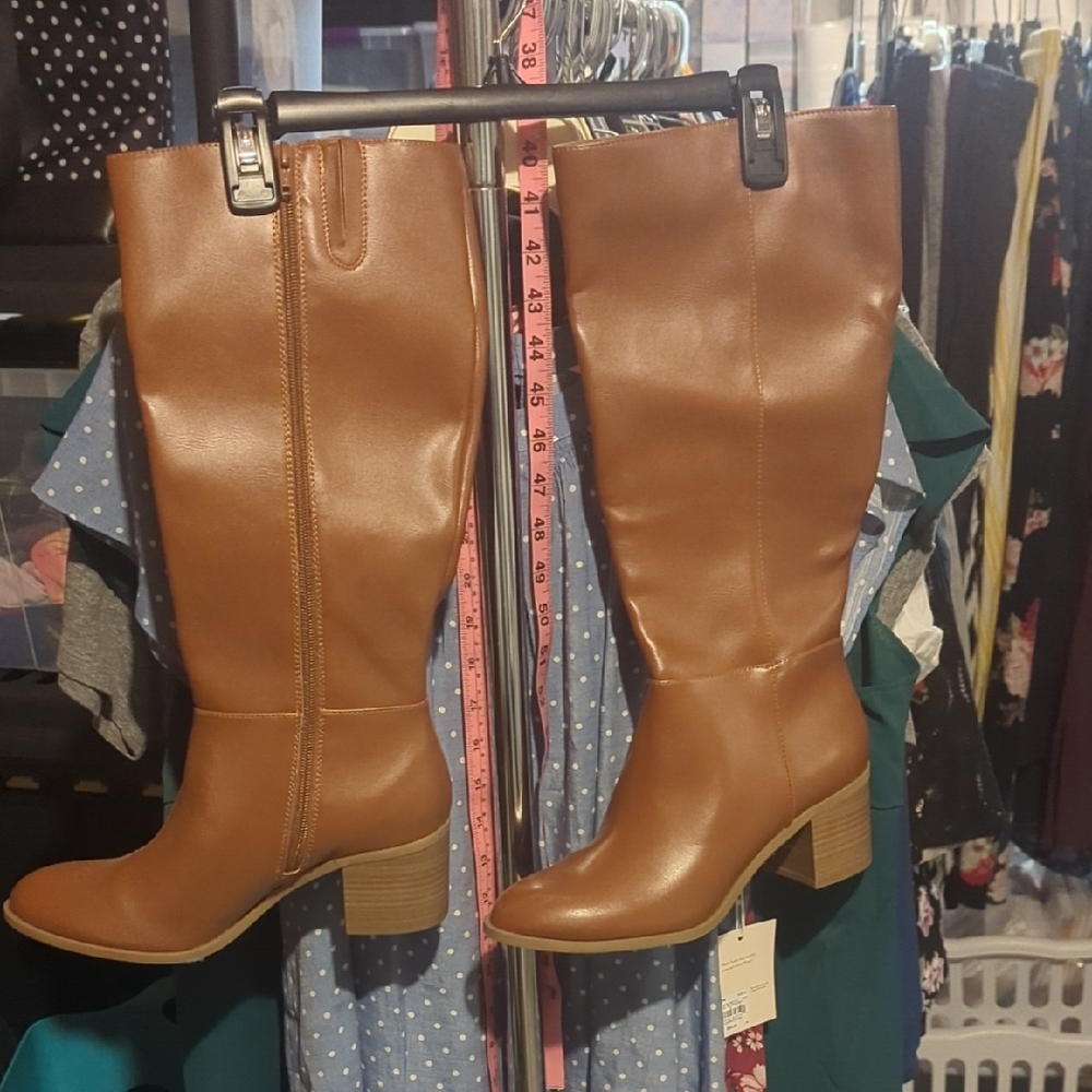 Kohl's Brown Mid-Calf Block Heel Women's Boots